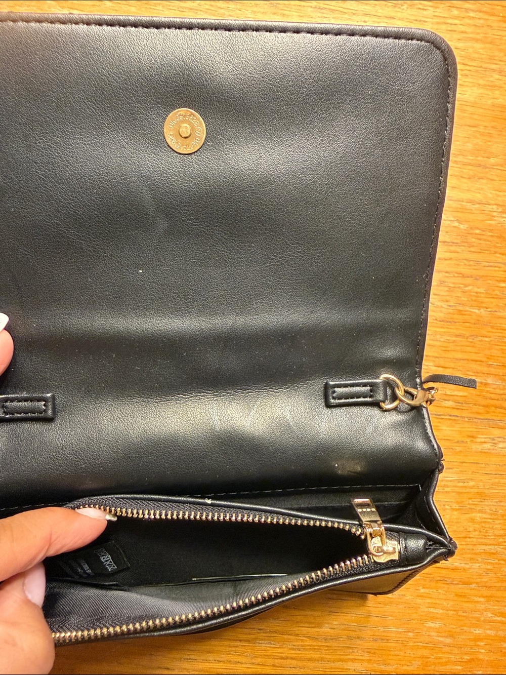bebe Black Quilted Crossbody with Gold-Tone Chain - Picture 6 of 8